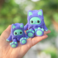 3D printed periwinkle kitty yeti articulated figurine