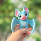 Blue bat 3D printed articulated figurine