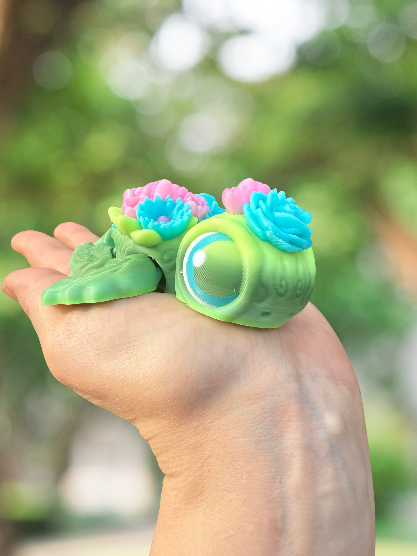 Bouquet turtle articulated 3D figurine