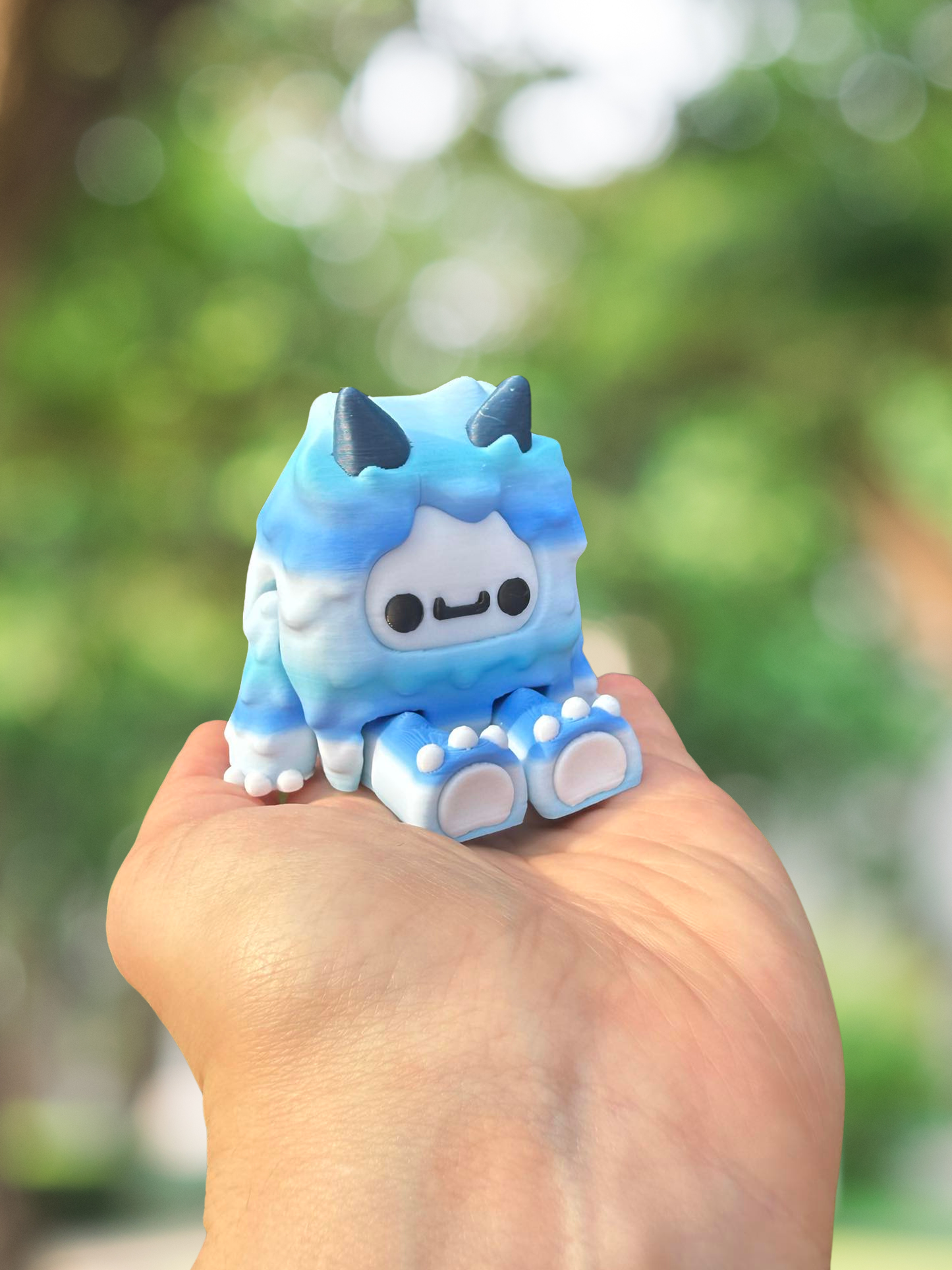 Blue yeti articulated 3D printed figurine