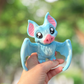 Blue bat 3D printed articulated figurine