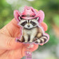 Cowboy raccoon retractable badge reel