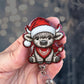 Christmas highland cow retractable badge reel