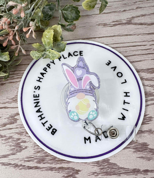 Easter gnome retractable badge reel
