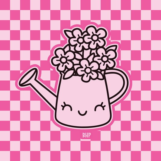 Watering can with flowers silicone freshie mold