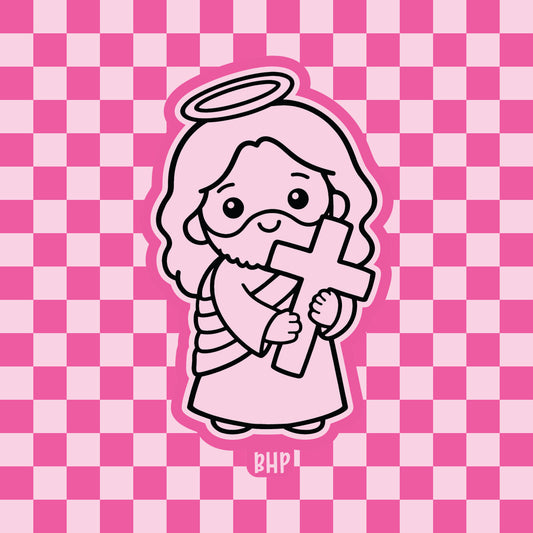 Jesus holding cross silicone freshie mold