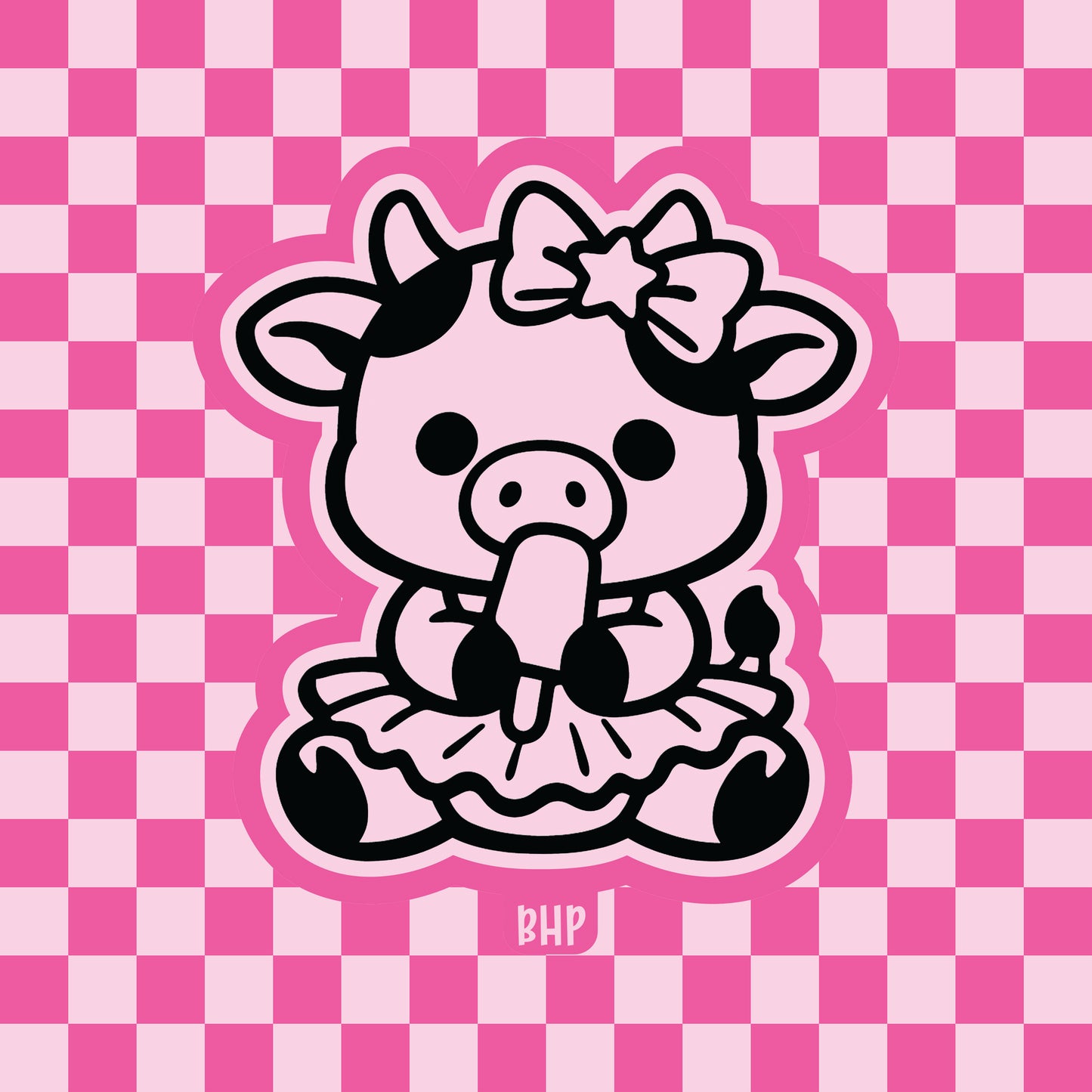 Cow eating popsicle silicone freshie mold