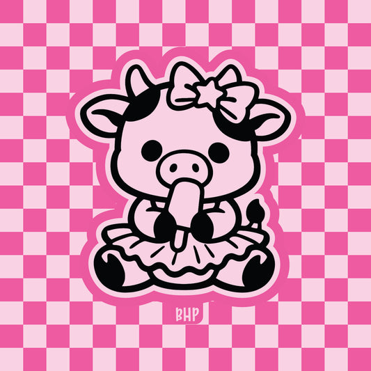 Cow eating popsicle silicone freshie mold