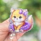 Orange kitten retractable badge reel