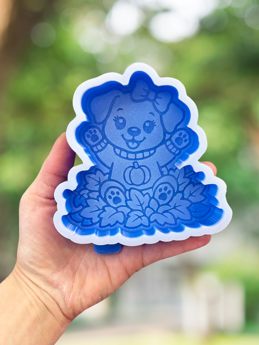 Puppy in leaves mold - READY TO SHIP