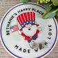 Patriotic gnome retractable badge reel
