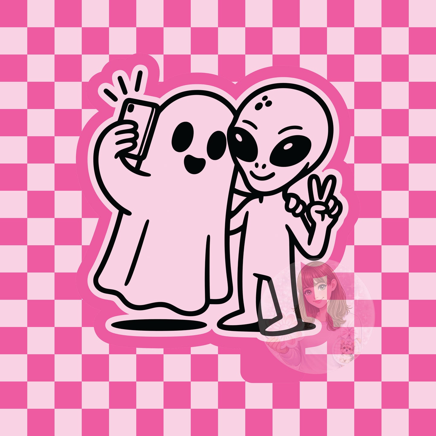 Alien and ghost selfie silicone freshie mold