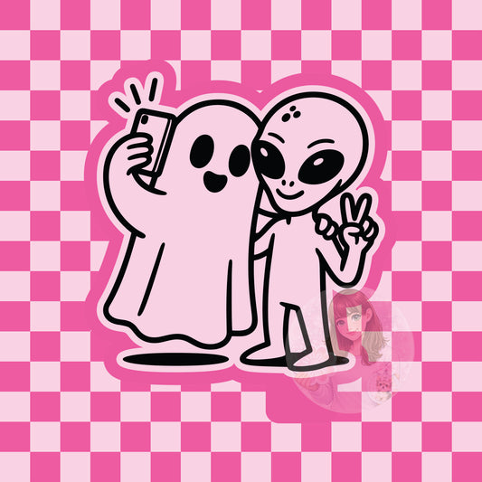 Alien and ghost selfie silicone freshie mold