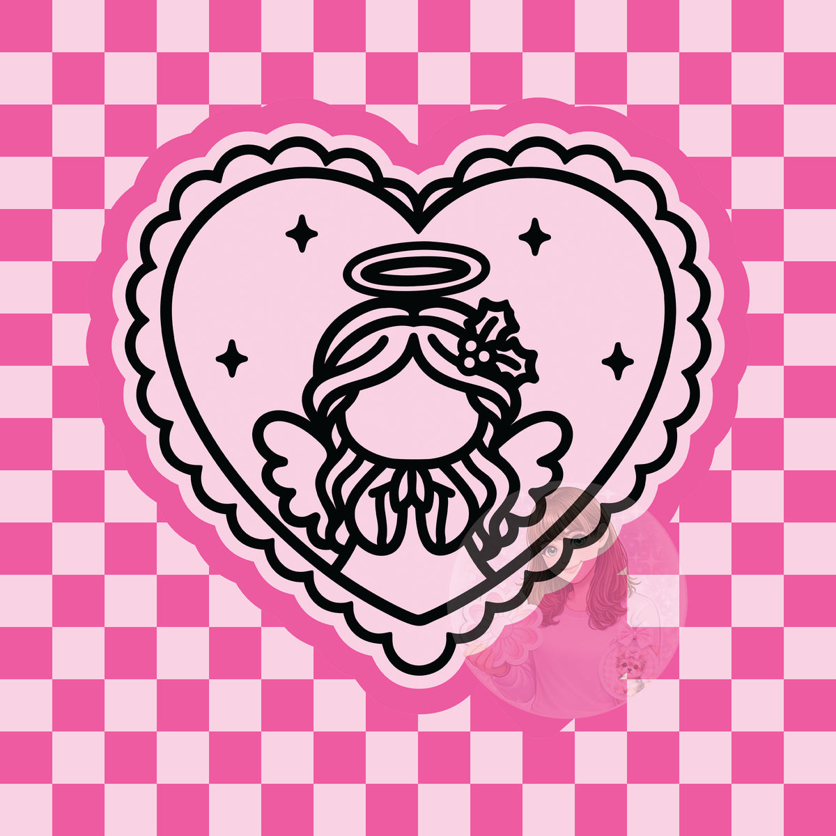 Angel heart frame silicone freshie mold