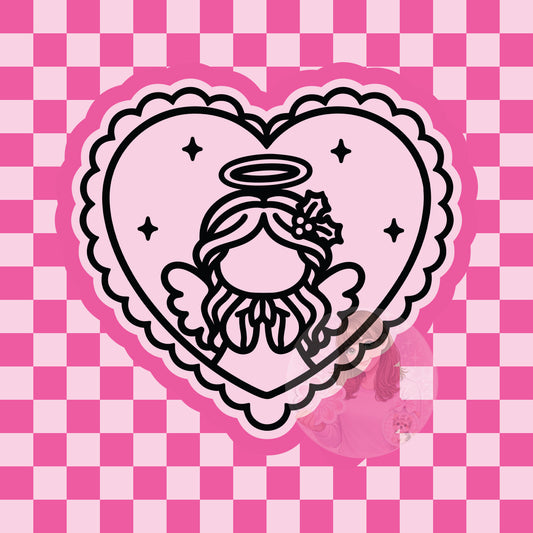 Angel heart frame silicone freshie mold