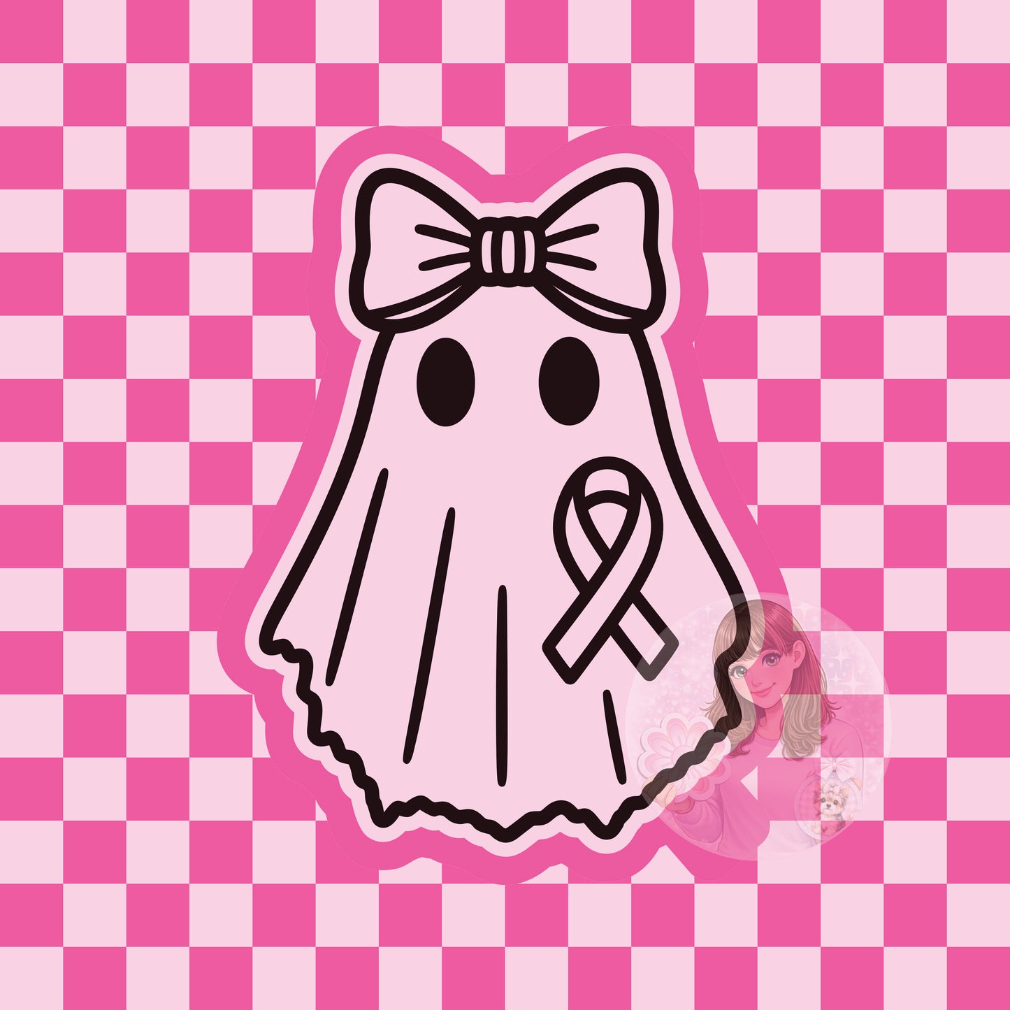 Ghost with awareness ribbon silicone freshie mold
