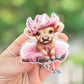 Pink cowgirl cow retractable badge reel