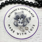 Sitting raccoon badge reel