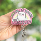 We're All Doomed but Whatever Ghost Retractable Badge Reel