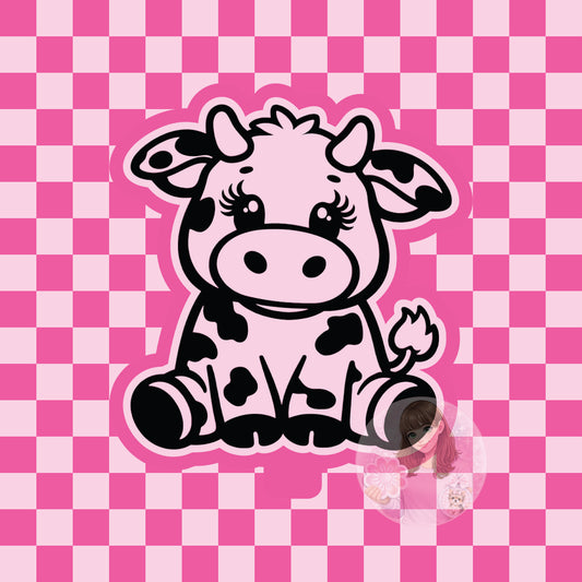 Sitting baby cow silicone freshie mold