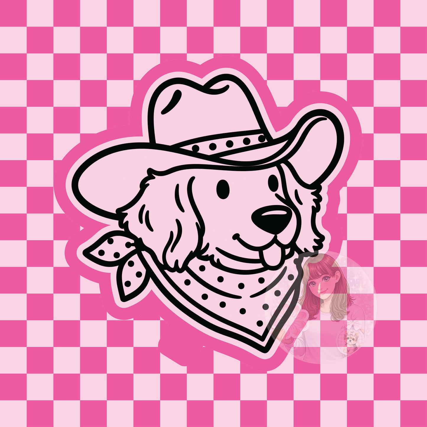 Cowboy dog with bandana silicone freshie mold