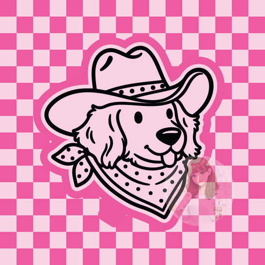 Cowboy dog with bandana silicone freshie mold