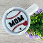 Baseball cup topper, acrylic baseball tumbler tag, personalized sports cup topper, baseball mom gifts, quencher 20oz, 30oz, 40oz