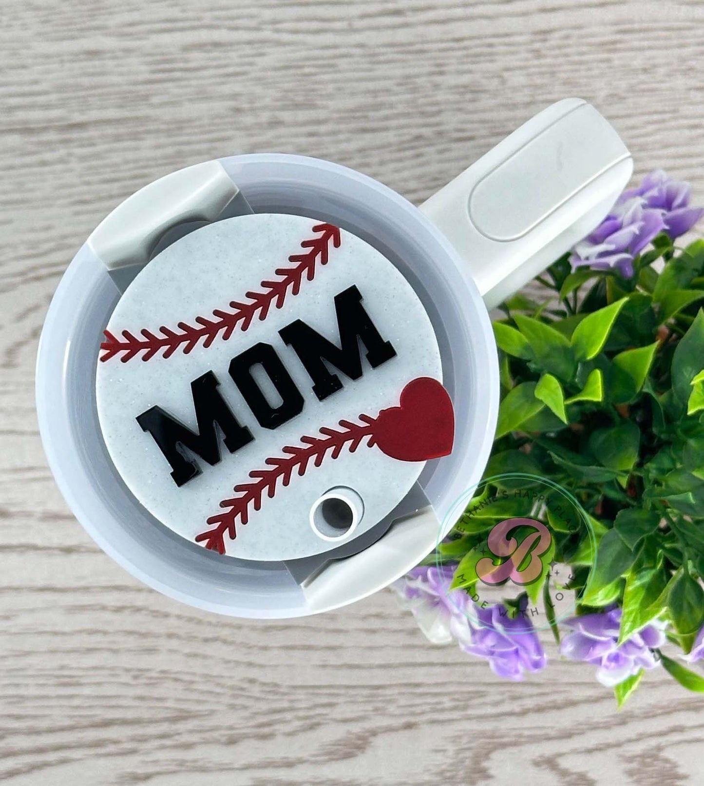 Baseball cup topper, acrylic baseball tumbler tag, personalized sports cup topper, baseball mom gifts, quencher 20oz, 30oz, 40oz