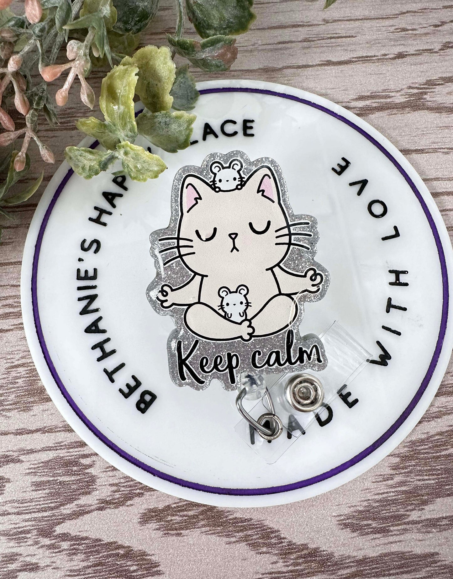 Keep calm retractable badge reel