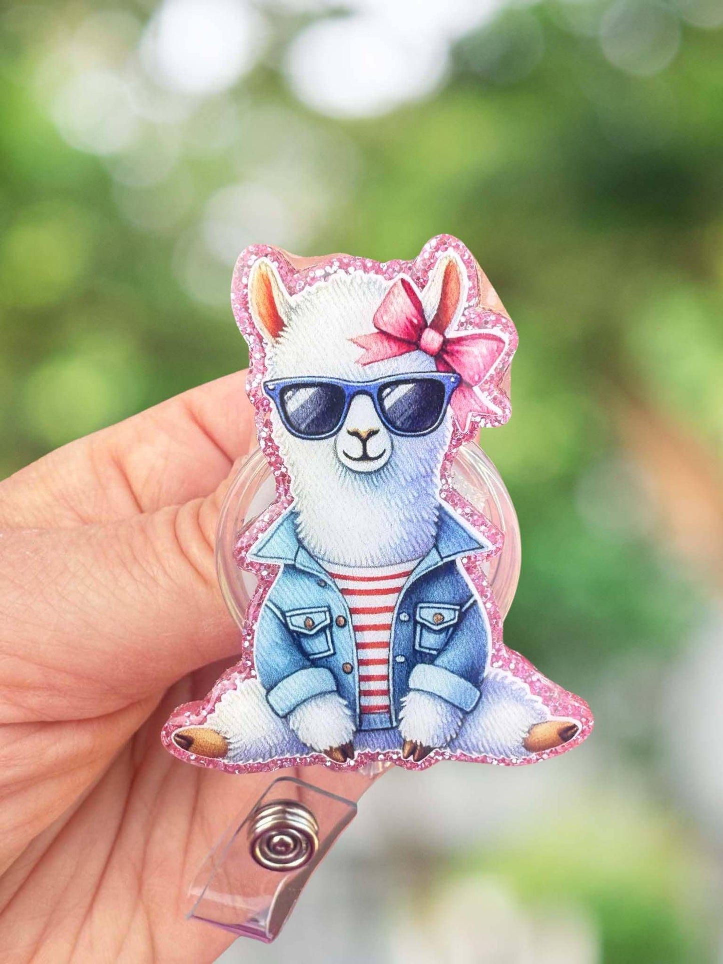 Cool llama retractable badge reel