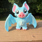 Blue bat 3D printed articulated figurine