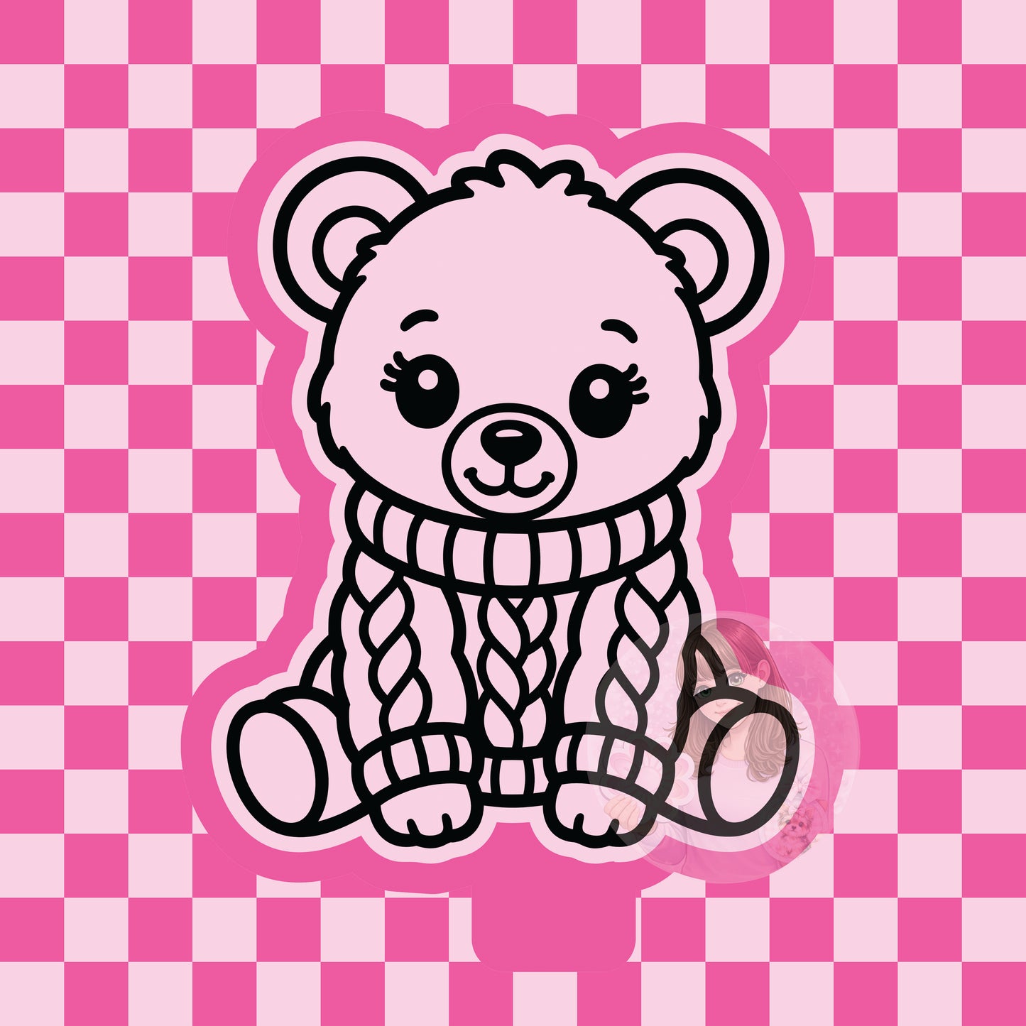 Bear in knitted sweater silicone freshie mold