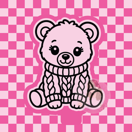 Bear in knitted sweater silicone freshie mold