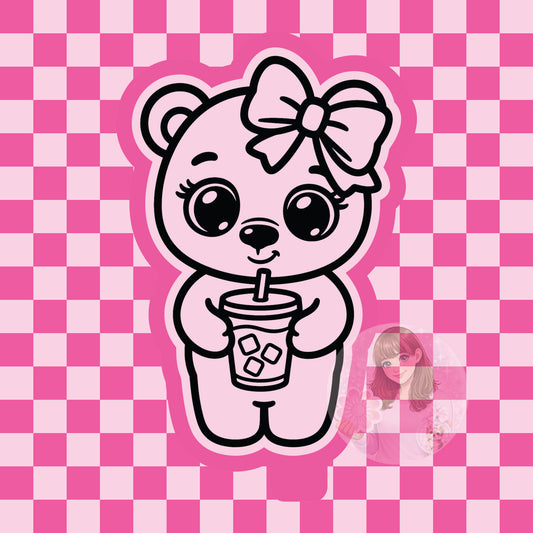 Bear with coffee silicone freshie mold