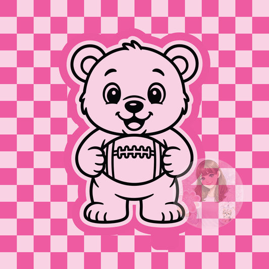 Bear with football silicone freshie mold