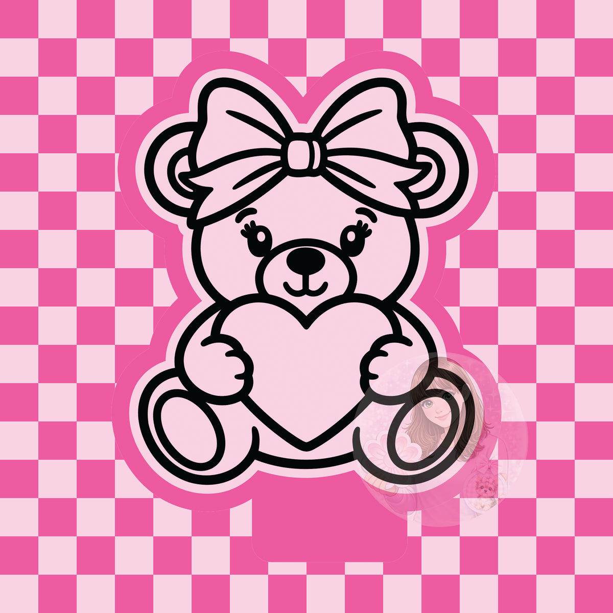 Bear with heart silicone freshie mold