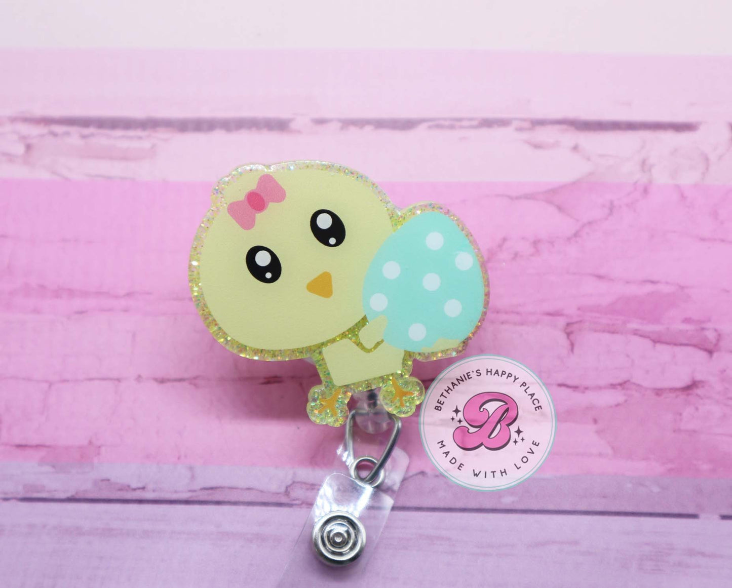 Easter chick badge reel