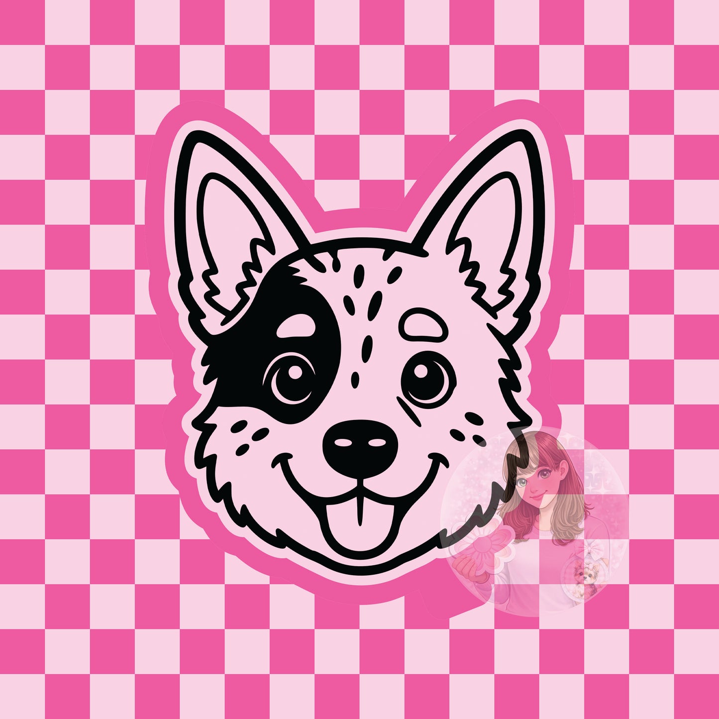 Blue Heeler dog head silicone freshie mold