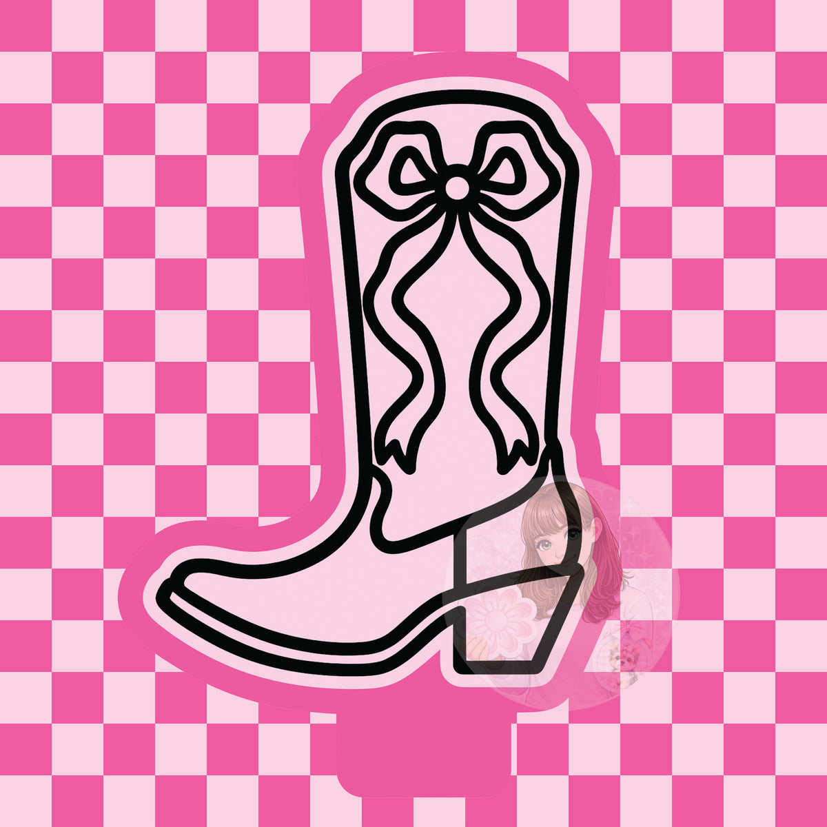 Cowboy boot with bow silicone freshie mold