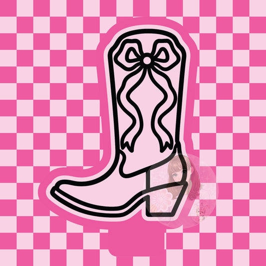 Cowboy boot with bow silicone freshie mold