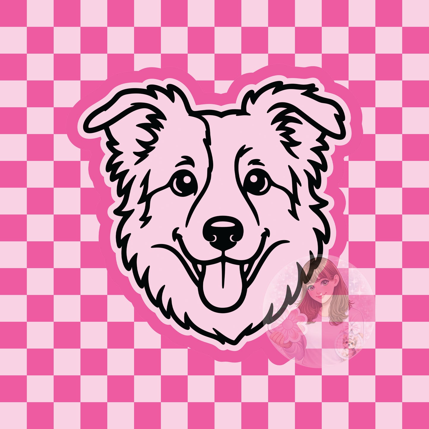 Border Collie dog head silicone freshie mold