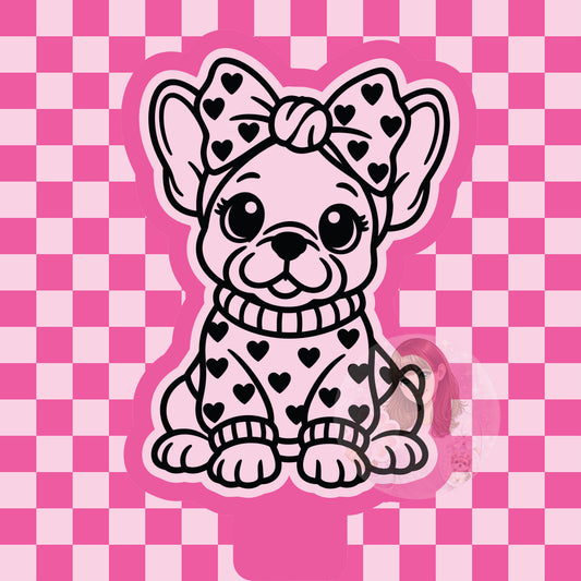 Frenchie heart sweater silicone freshie mold