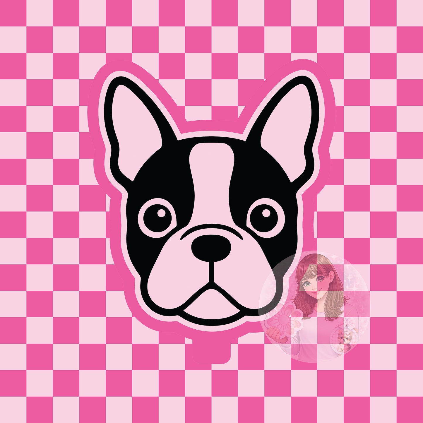 Boston Terrier dog head silicone freshie mold
