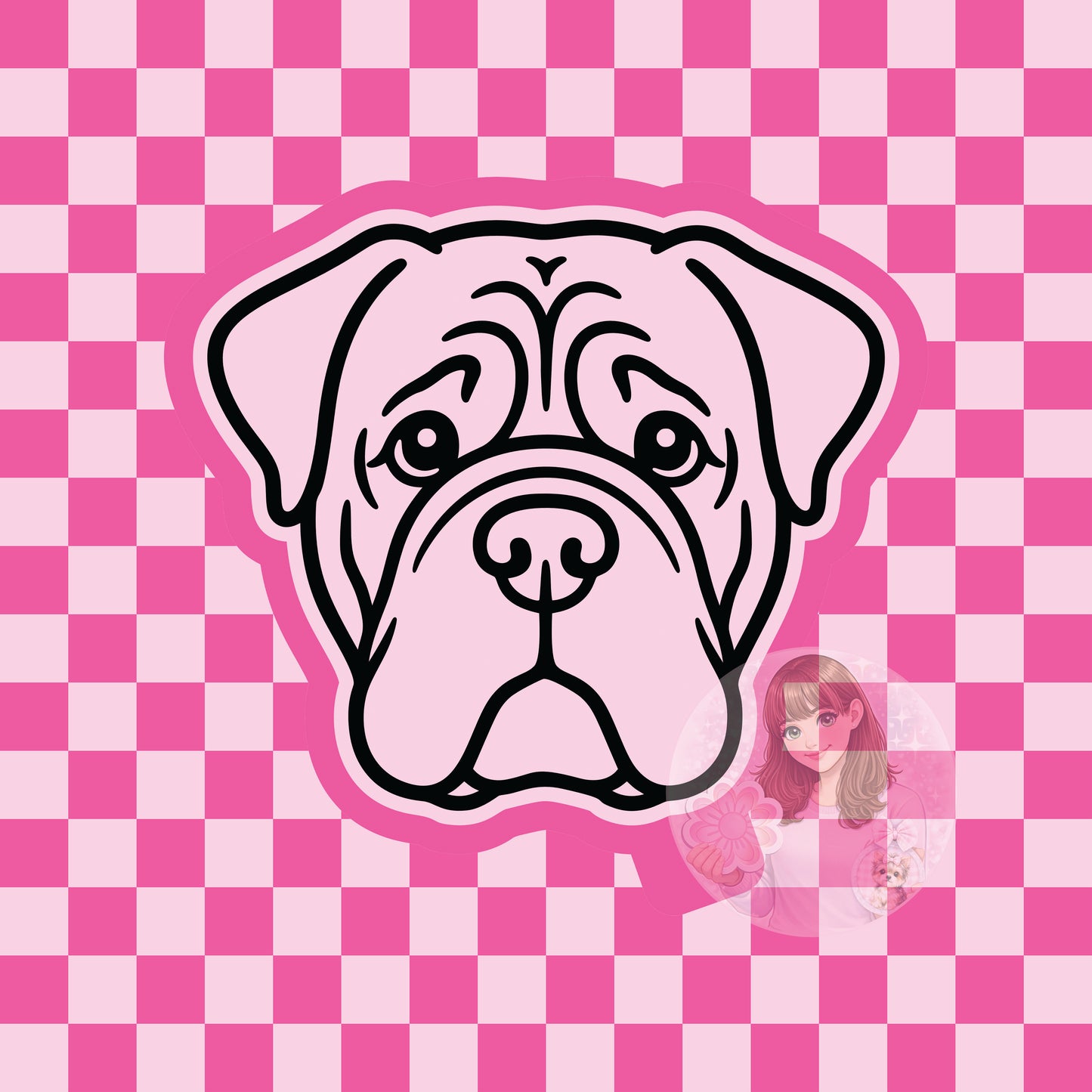 Bullmastiff dog head silicone freshie mold
