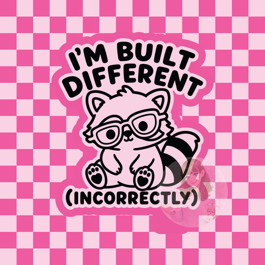 I'm built different raccoon silicone freshie mold