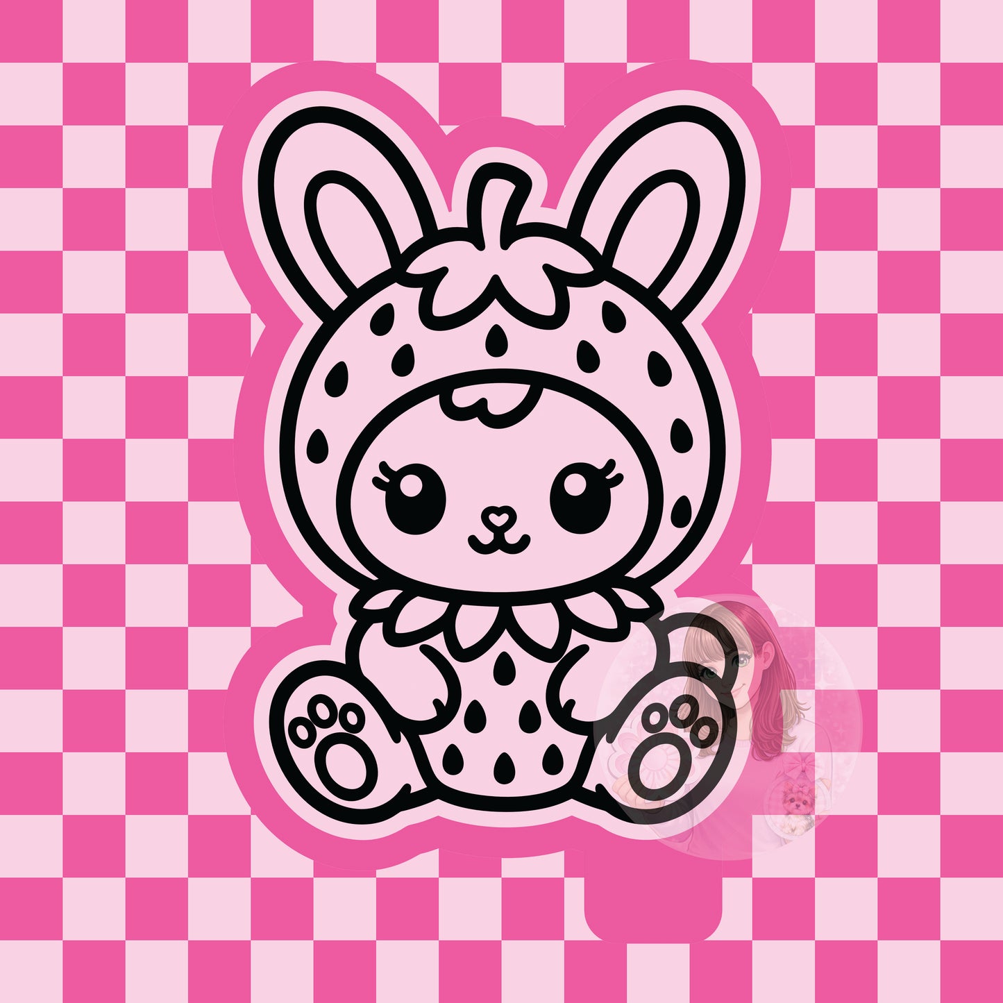 Strawberry bunny silicone freshie mold