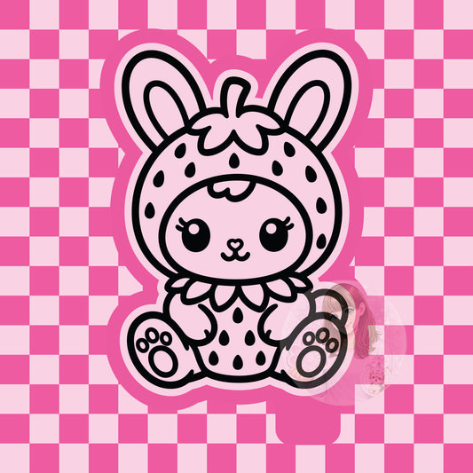 Strawberry bunny silicone freshie mold