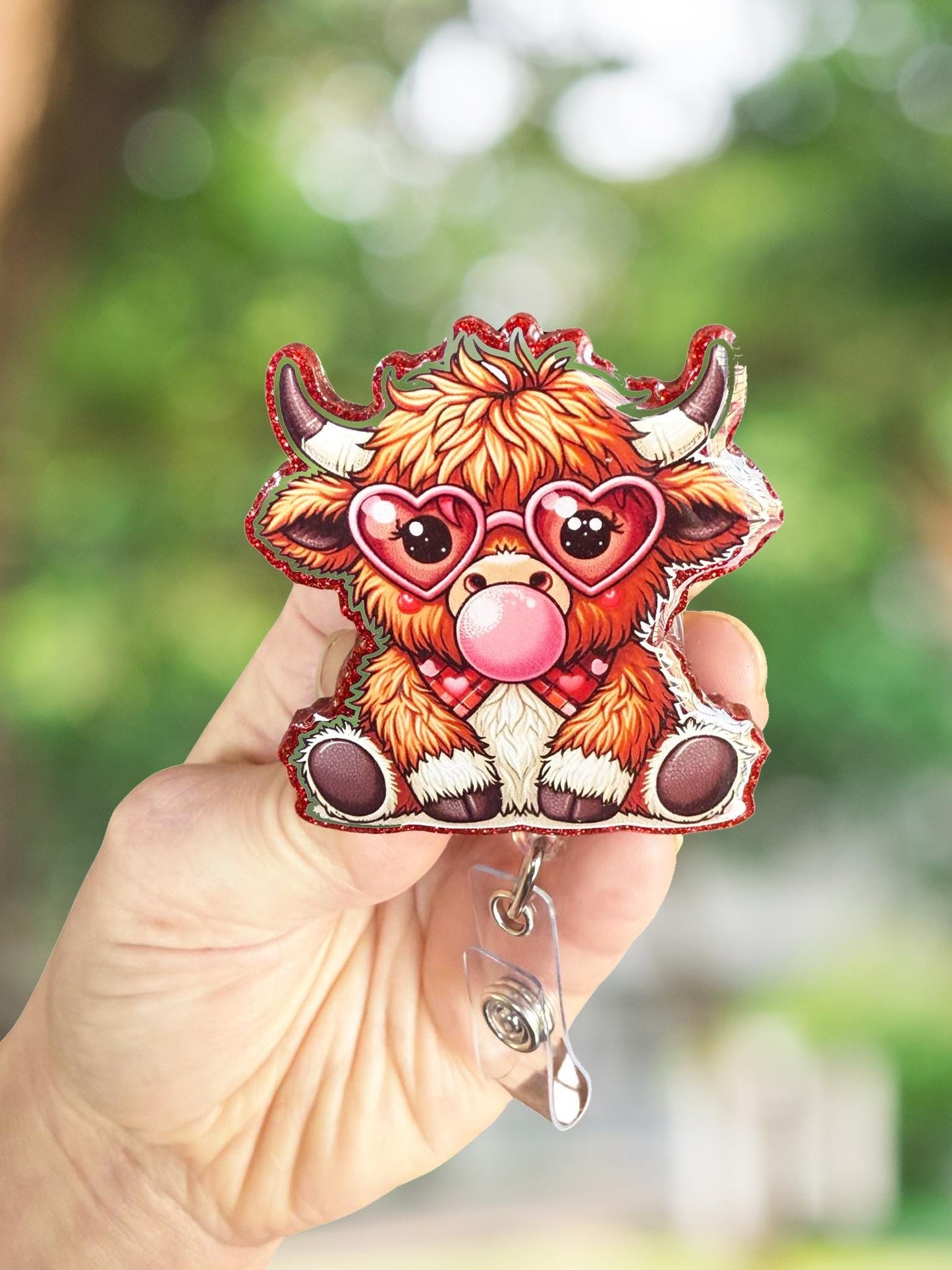 Bubblegum cow retractable badge reel