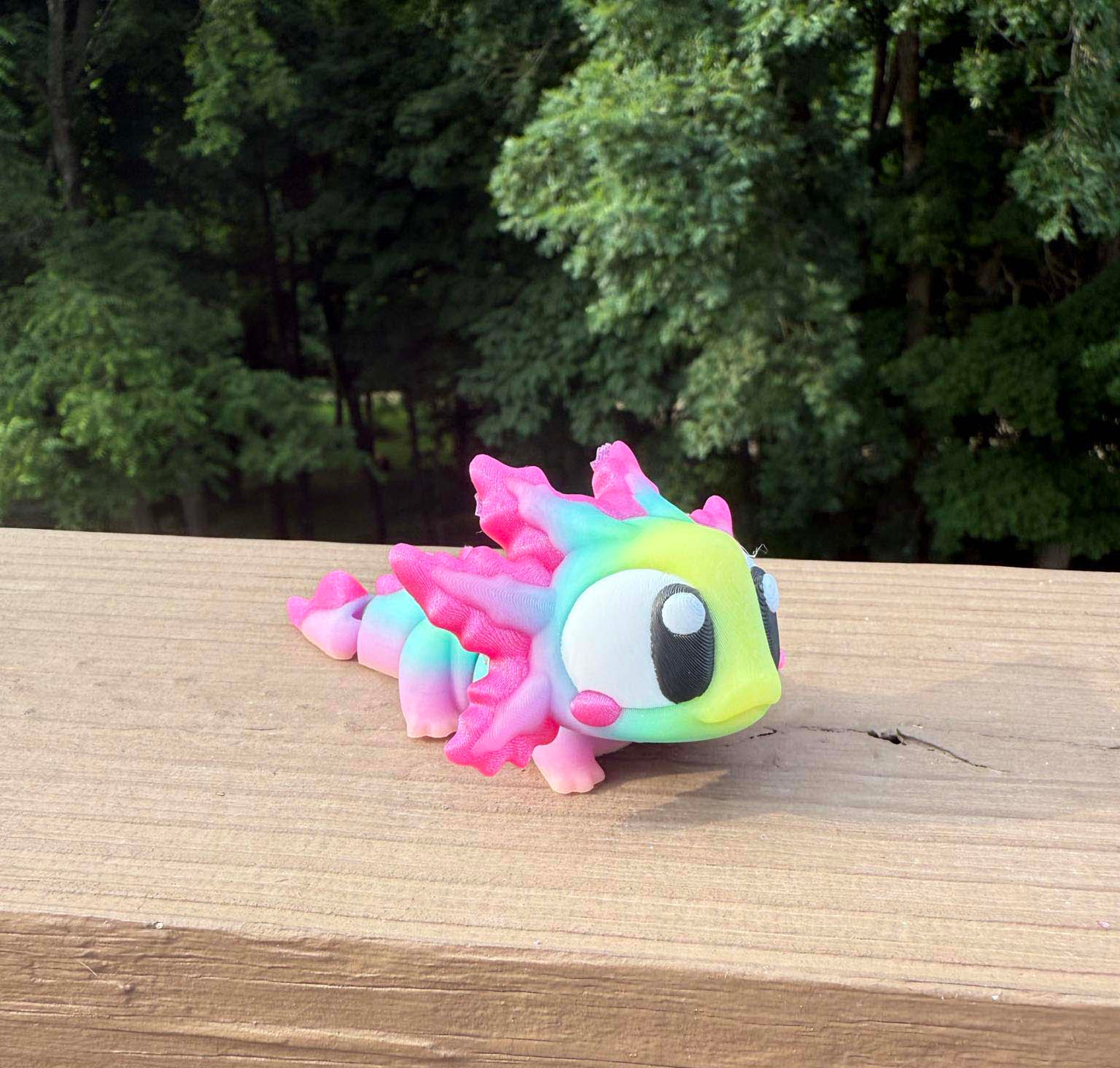 Axolotl 3D printed articulated figurine - GLOW IN THE DARK