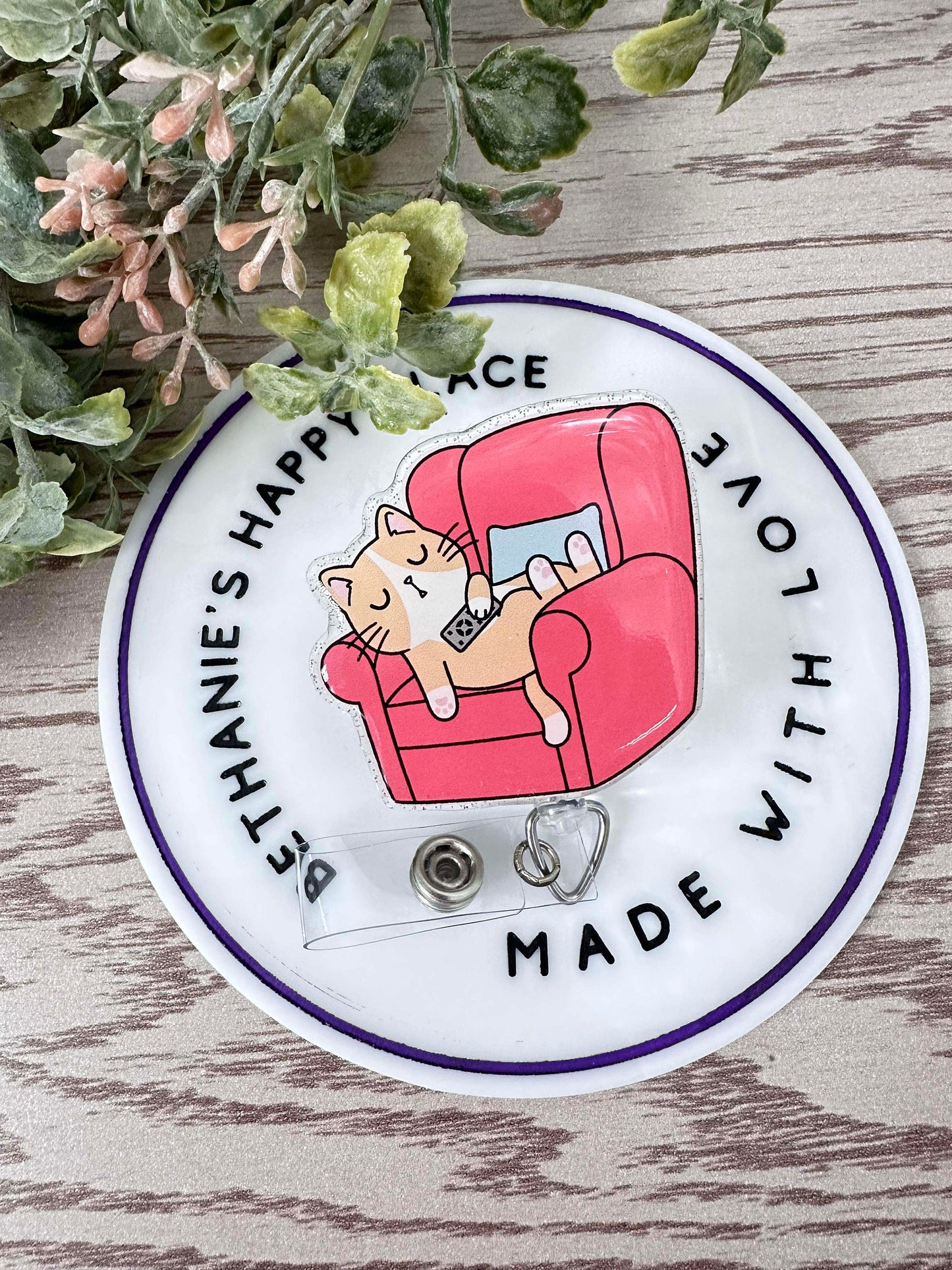 Lazy cat retractable badge reel